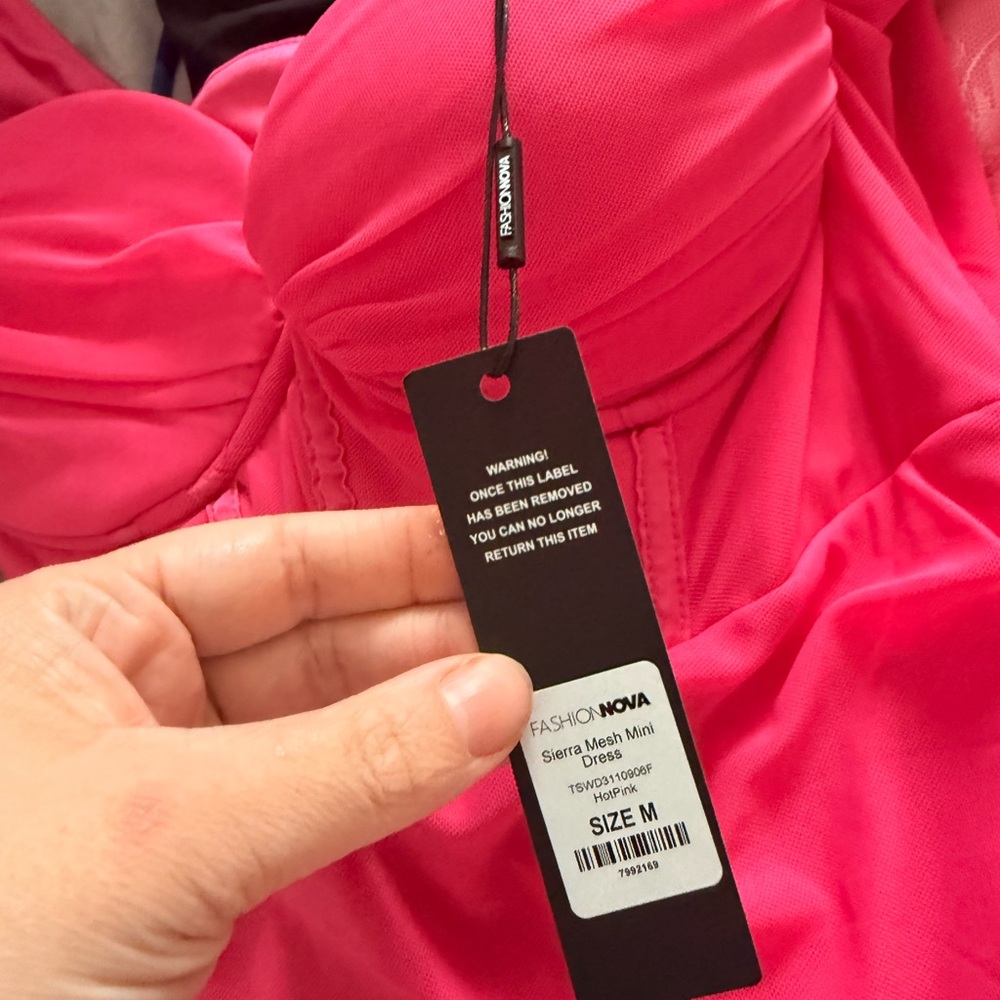 Fashion Nova Vibrant Pink Long Sleeve Dress - Picture 4 of 4